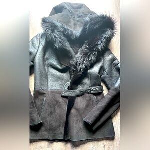 💯 natural sheepskin coat, very warm, elegant, size M, used